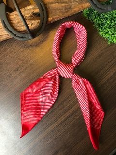 Lenço Carijó 80x80cm Vermelho com Branco