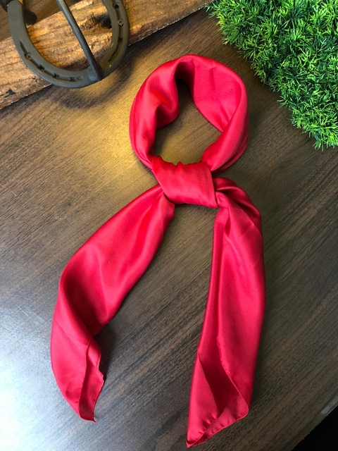 Lenço Liso Vermelho 100x100cm - Cetim