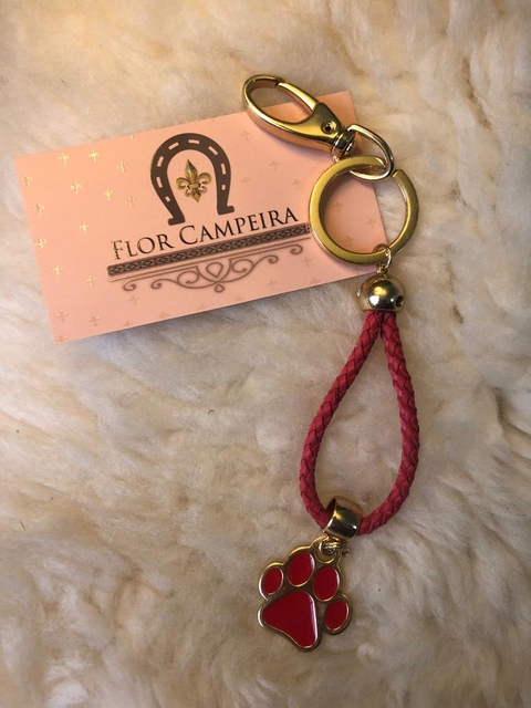 Chaveiro Patinha de Cachorro Vermelha