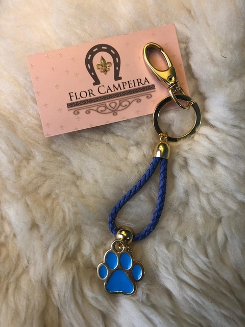 Chaveiro Patinha de Cachorro Azul