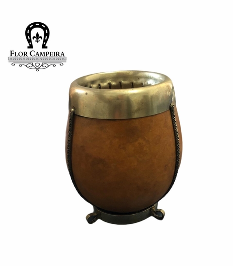 Cuia Argentina com bocal em Alpaca Caramelo