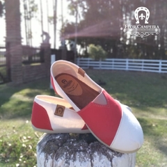 Alpargata Confort Flor Campeira Bicolor Branco com Vermelho - comprar online
