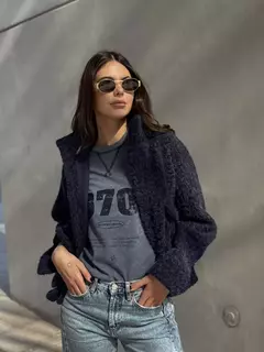 FUR JACKET BLUE