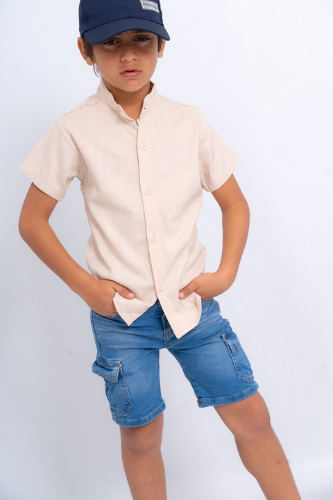 Camisa LINO cuello mao - comprar online