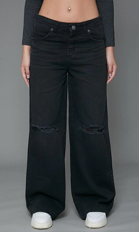 JEAN SUPER WIDE BLACK ROTO (018257)
