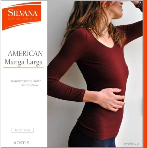 SILVANA AMERICAN: TRIDIMENSIONAL® 360. SIN COSTURAS. MANGA LARGA. (CMT19)