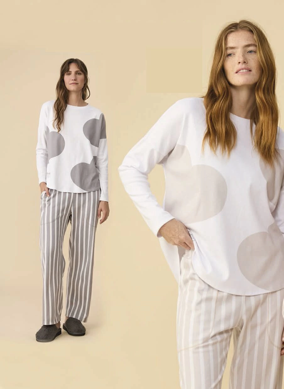 BONJOUR PIJAMA MANGA LARGA C/PANTALÓN LOVE LETTERS (L3012)