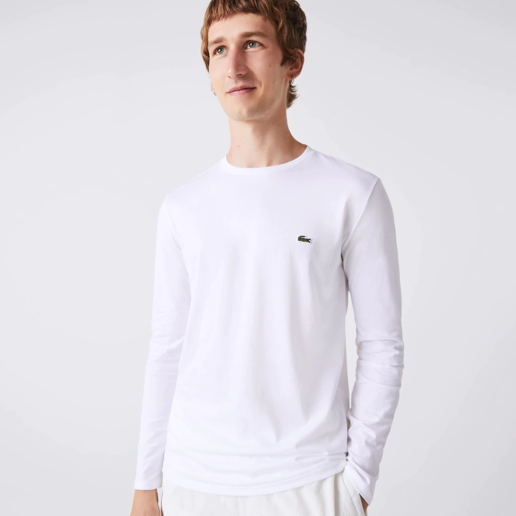 LACOSTE T-SHIRT BASICA PIMA MANGA LARGA (TH6712)