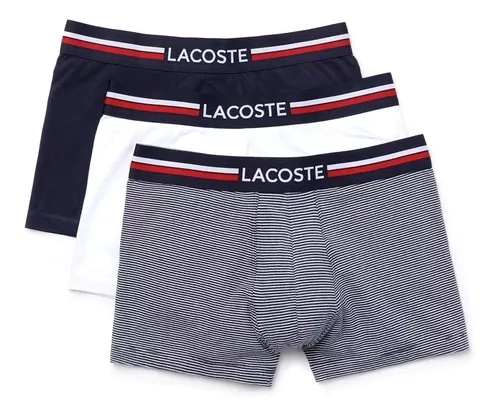 LACOSTE PACK 3 BOXERS JERSEY 1 RAYADO 2 LISO (5H1903)