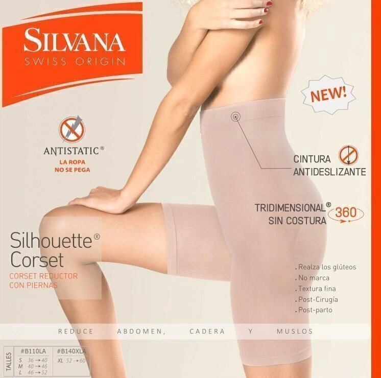 SILVANA SILHOUETTE CORSET ANTISTATIC® TRUSA ALTA C/PIERNAS.TEXT.FINA (B110LA)