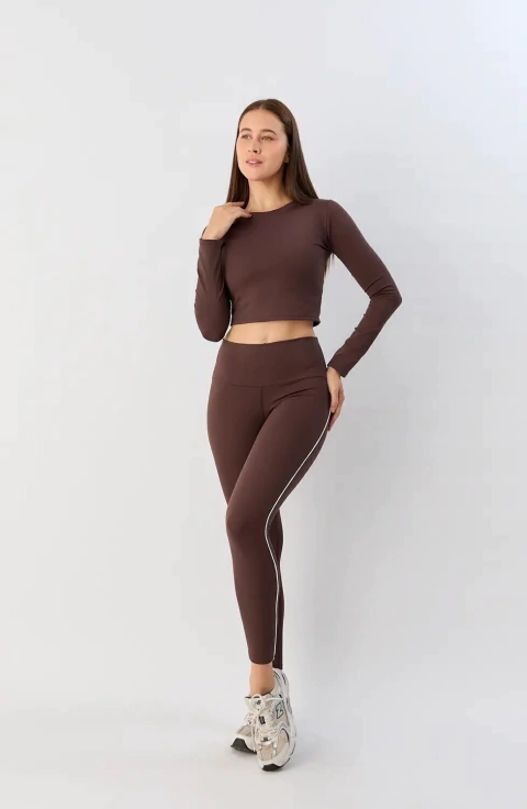 SWEET LADY SPORT CROP TOP MANGA LARGA DUO LINE (7237-057)