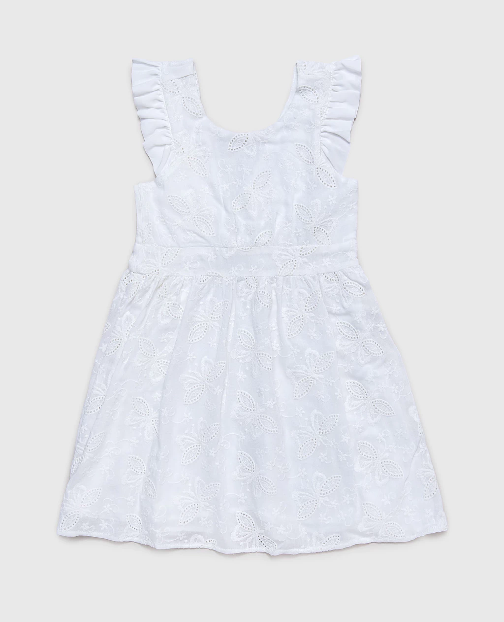 VESTIDO C/VOLADOS - CREP BORDADO (V-RAFAELA)