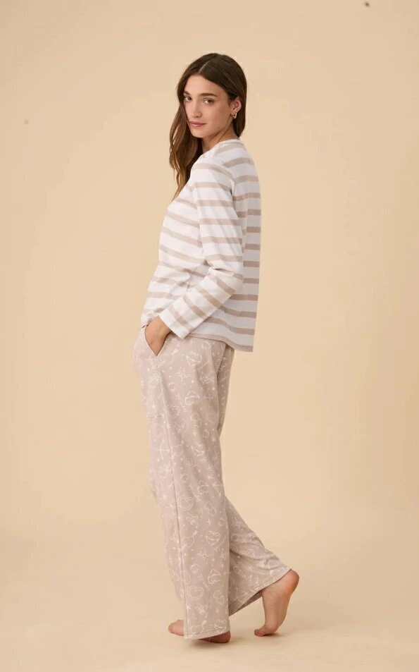BONJOUR PIJAMA MANGA LARGA C/PANTALÓN CUPIDO (L3010)
