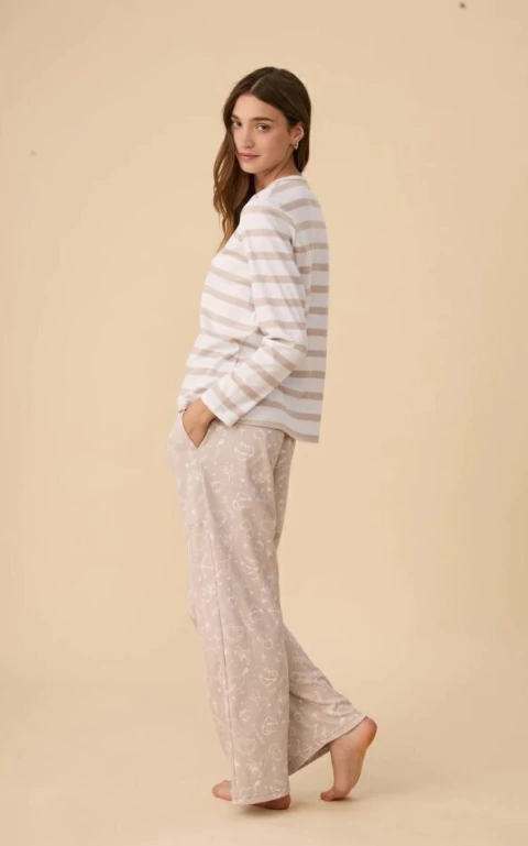 BONJOUR PIJAMA MANGA LARGA C/PANTALÓN CUPIDO (L3010)