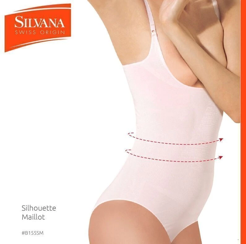 SILVANA SILHOUETTE MAILLOT: ANTISTATIC® BODY BRA-LESS COLA LESS. (B155SM)