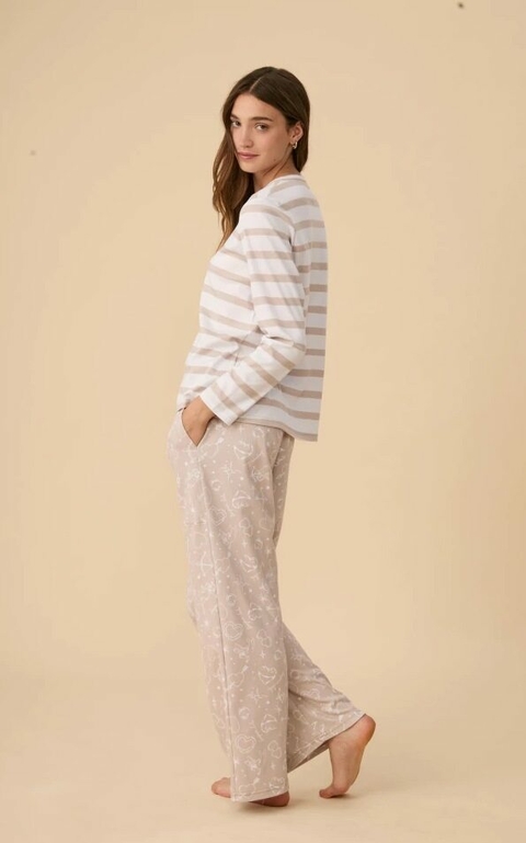 BONJOUR PIJAMA MANGA LARGA C/PANTALÓN CUPIDO (L3010)