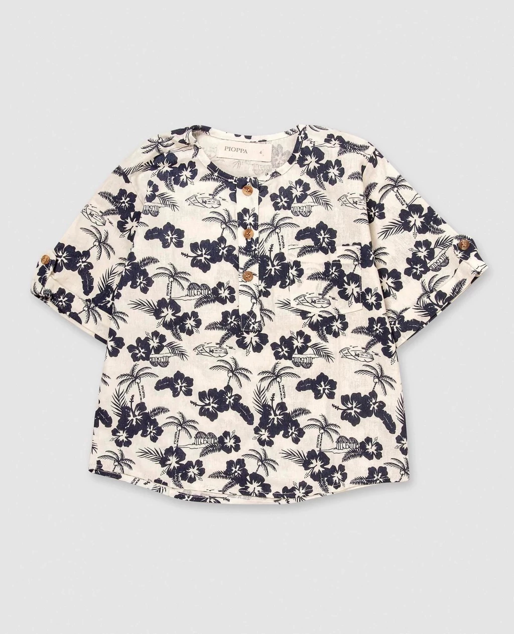 CAMISA DE LINO ESTAMPADO (CB-BARI)