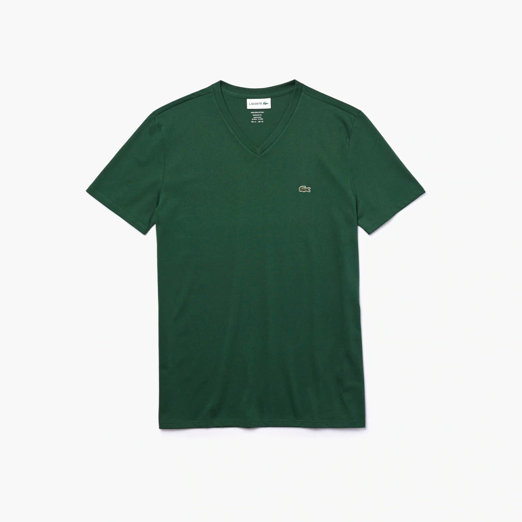 LACOSTE REMERA MC JERSEY PIMA CUELLO EN V (TH6710)