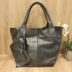 Tote Carmela/ Negro satinado