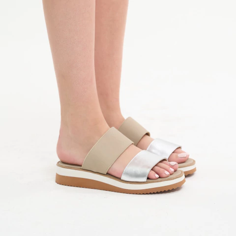 Sandalia Creta/ Visón - Plata - comprar online