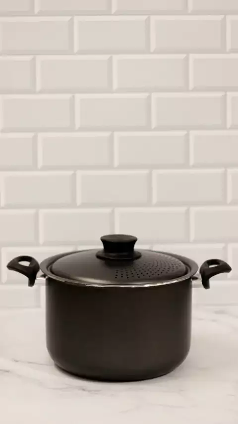 Olla espaguetera 24 cm Paris Negro - Tramontina