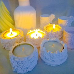 Porta Velas Rosas X 3 - comprar online