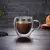 Taza vidrio doble con asa