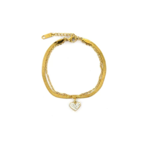 Pulsera Dorada con dije corazon - comprar online