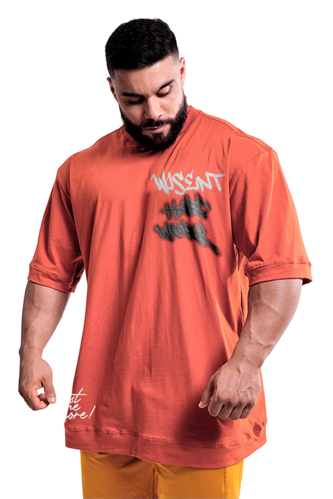 CAMISETA OVERSIZED SOFT - HARD WORK ORANGE - comprar online