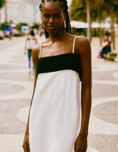 VESTIDO AURORA OFF WHITE E PRETO na internet