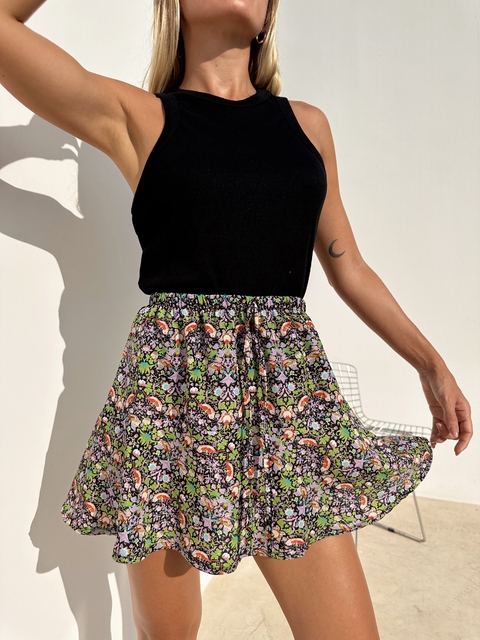 FALDA WESLEY PRINT VERDE/ROSA - comprar online
