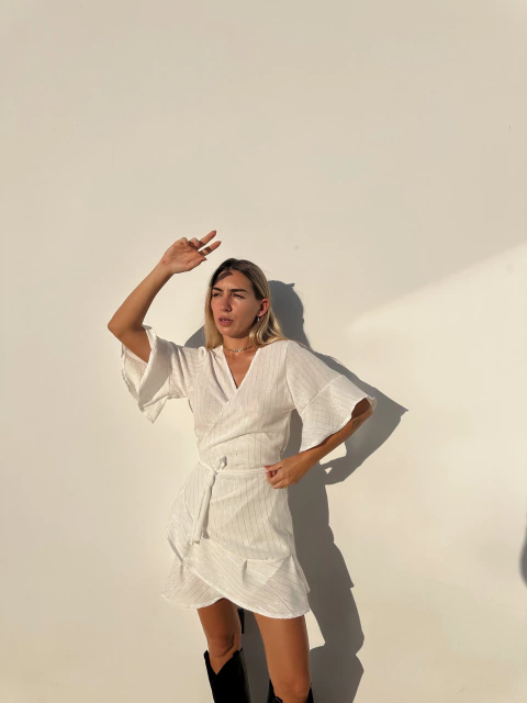 BARI DRESS BLANCO LUREX