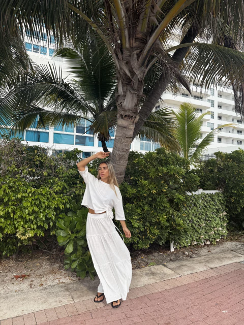 FALDA MERY OFF WHITE - comprar online