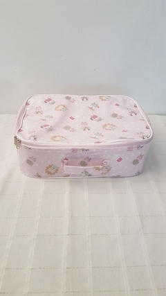 Valijita rigida plastificada Animales fondo rosa - comprar online