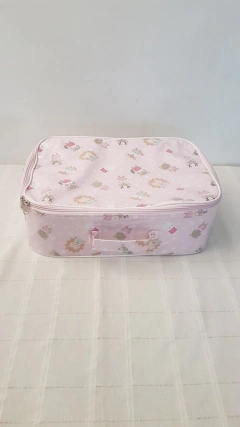 Valijita rigida plastificada Animales fondo rosa - comprar online