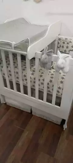 Colecho CLS01 Acolchado Natural con estrellas grises Gabardina - comprar online