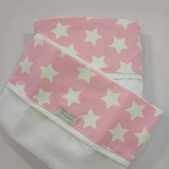 Sabana Cuna Evolutiva 1ra Etapa Estrella blanca fondo rosa - Babyfant
