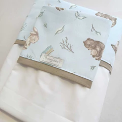 Sabana Cuna Evolutiva 1ra Etapa Arcoiris aqua fondo celeste - comprar online