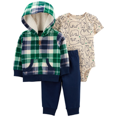Carter´s Set 3 Piezas Body Campera cuadros Pantalon