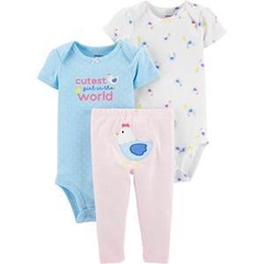 Set 3 piezas Bodys y Pantalón Pollito