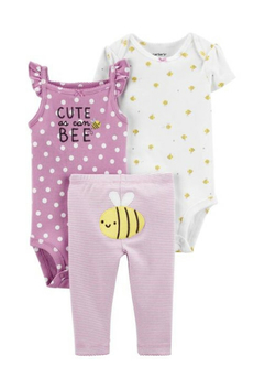 Carter's Set 3 Piezas Bodys y Pantalón "Abejas "