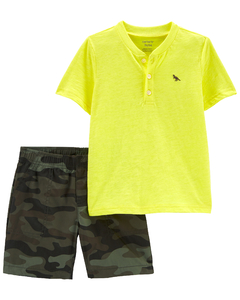 Carter´s Set 2 Piezas Remera Mangas Cortas Short Camuflado