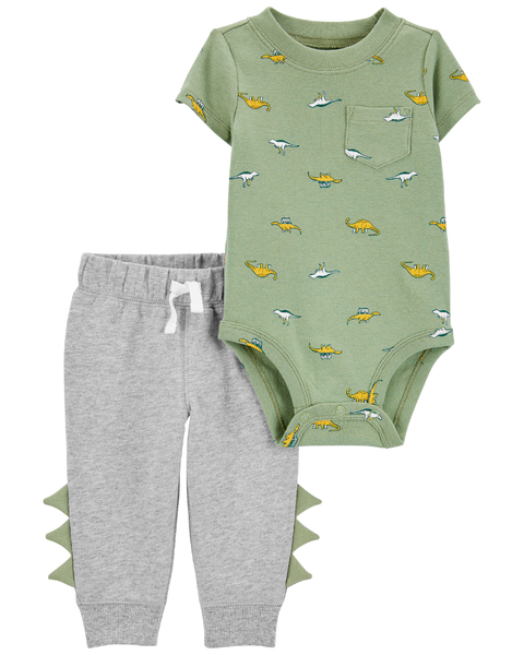 Carter's Set 2 Piezas Body Manga Corta Pantalón Dinosaurios