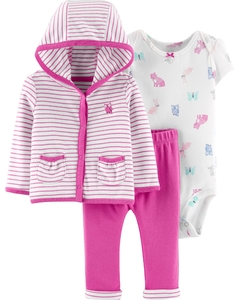 Carter's Set 3 piezas Body, Campera y Pantalón "Animales"