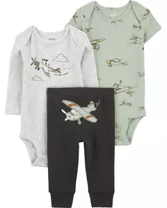 Set 3 Piezas Bodys Mangas Corta y Larga -