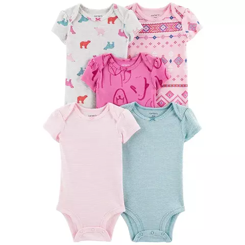 Carter s Pack 5 Bodies Manga Corta