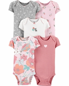 Pack 5 Bodies manga corta "Floral"