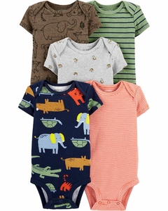 Pack 5 Bodies manga corta "Animales"