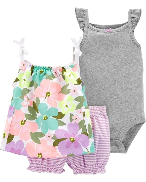 SET DE 3 PIEZAS BODY/REMERA MAS SHORT