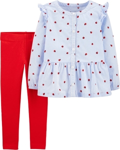 Set 2 piezas Camisa y Calza Vaquita de san antonio